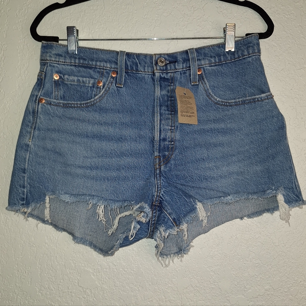 Women Levis 501 Jean Cut Off Shorts Waist 31 Button Fly Denim Mid Rise New W/Tag